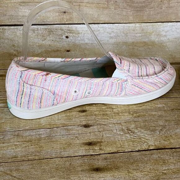 ROXY TWEED LIGHTWEIGHT CASUAL COASTAL BRIGHT COLOR SLIP ONS SIZE 5 - Picture 6 of 9